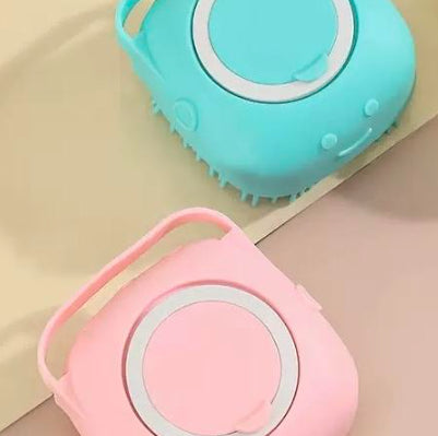 Silicone Pet Bath Massage Gloves Brush – Dog & Cat Bathroom Cleaning Comb with Shampoo Dispenser Grooming Tool
