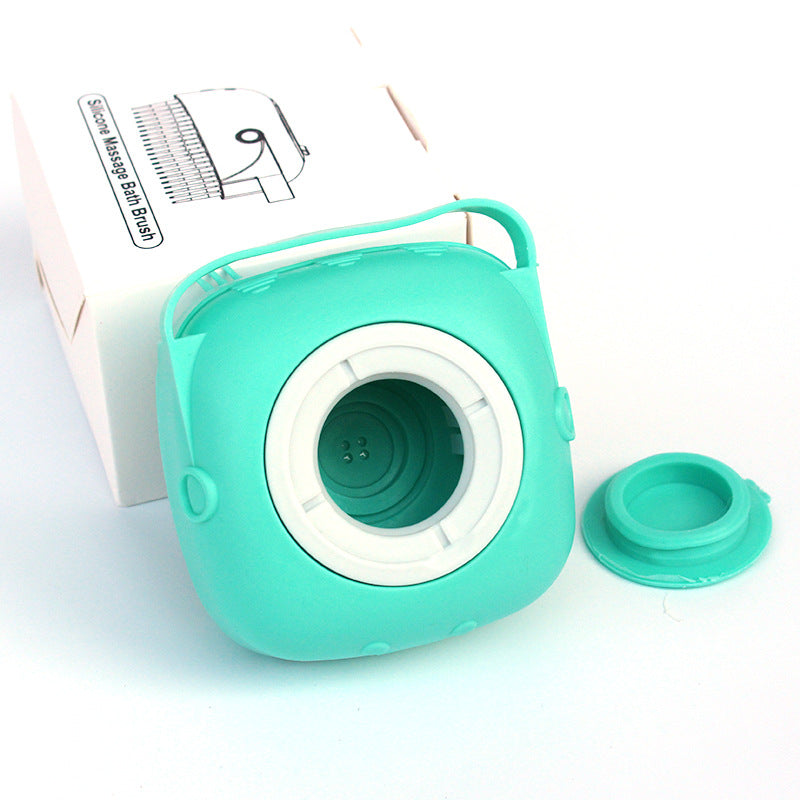 Silicone Pet Bath Massage Gloves Brush – Dog & Cat Bathroom Cleaning Comb with Shampoo Dispenser Grooming Tool